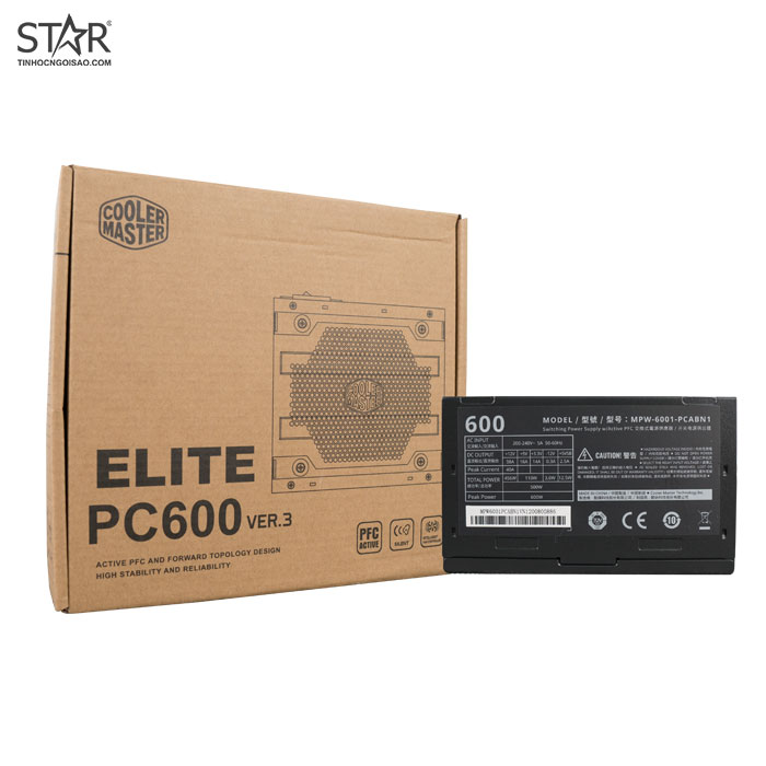 Nguồn máy tính Cooler Master PC600 Elite V3 - Hàng chính hãng