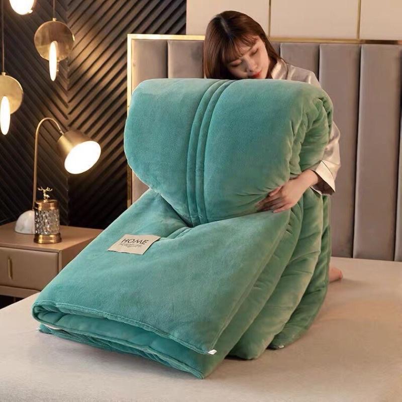 Chăn nhung sữa, chăn đông nỉ mịn Home 1 màu hàng nhập khẩu nặng 4kg