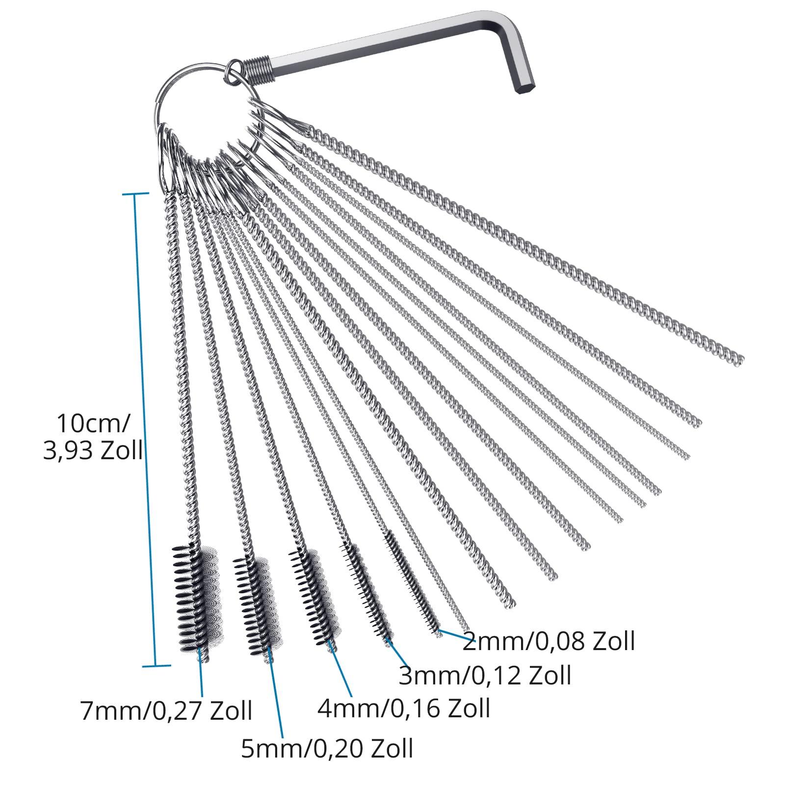 Bộ dụng cụ làm sạch bằng khí thải, 20 Kim làm sạch 10 Bàn chải Công cụ làm sạch với các phím hình lục giác CRV cho máy bay phản lực carbous carbous carbous carbous carbous carbous sạch