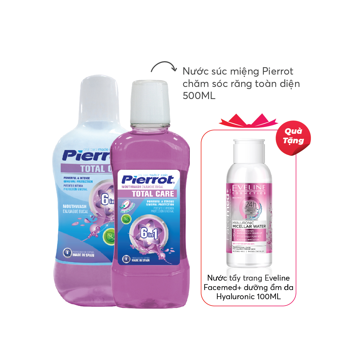 Nước súc miệng chăm sóc răng toàn diện giúp thơm miệng ngừa sâu răng PIERROT 500ml