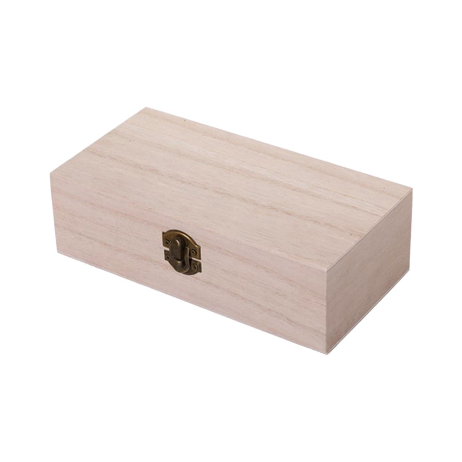Wooden Storage Box Rectangular Organizer Empty Gift Packaging Box Wooden Box