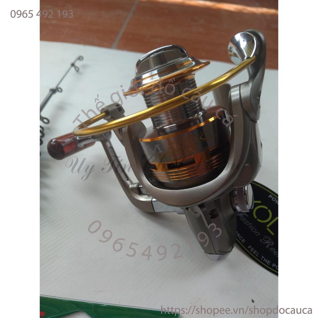 Bộ cần và máy câu lục rút gọn 45cm tặng cước câu