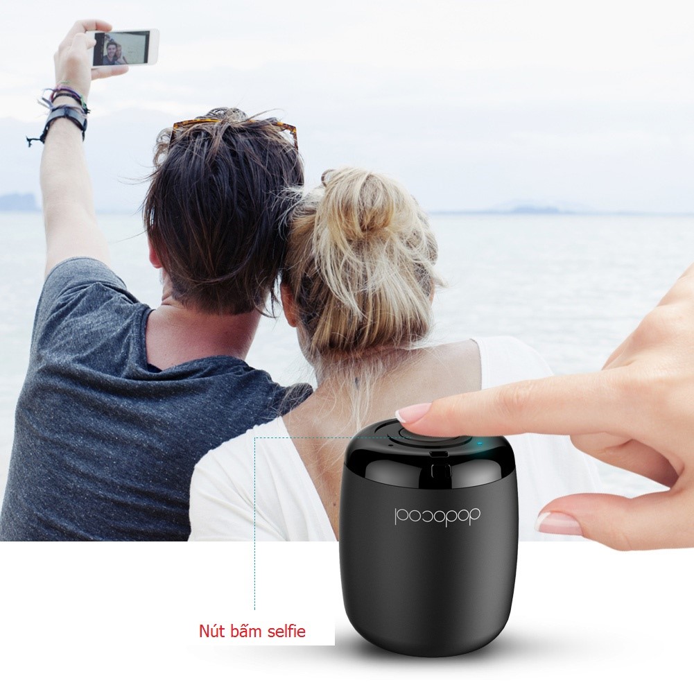 Loa Bluetooth BT kiêm nút selfie Dodocool DA84 White - Hàng chính hãng