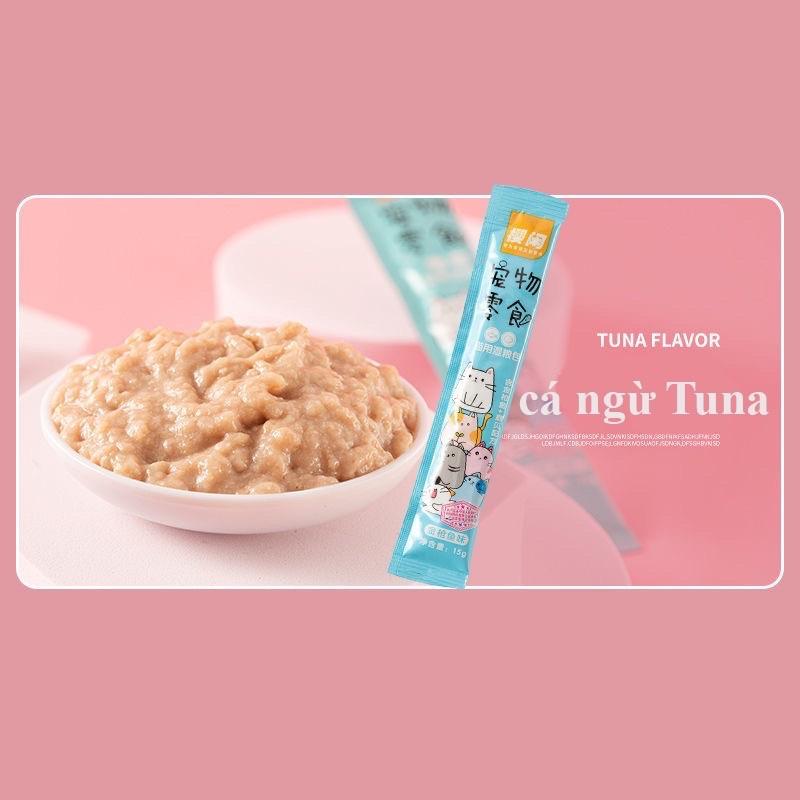 SÚP THƯỞNG CHO MÈO Shizuka- Thanh súp thưởng dinh dưỡng - Soup dinh dưỡng cho mèo - thanh 15gr-3 vị