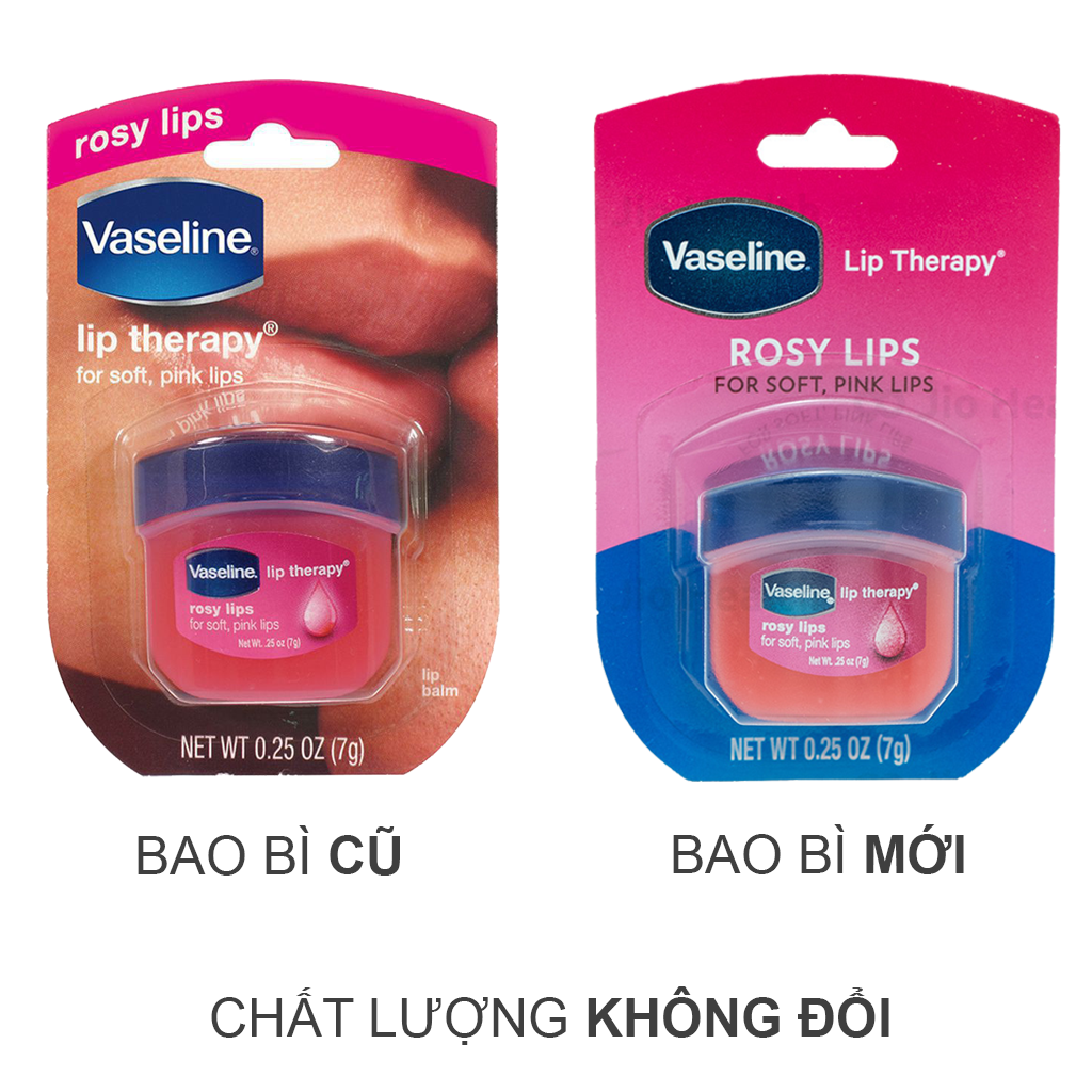 Combo 3 Son Dưỡng Môi Hồng Xinh Vaseline Lip Therapy Rosy Lip (7g)