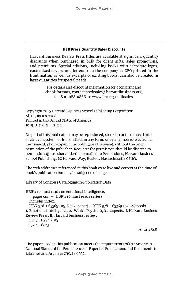 Harvard Business Review's 10 Must Reads On Emotional Intelligence