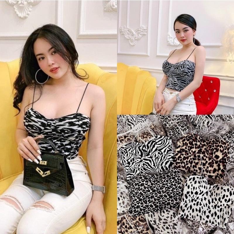 áo 2 dây beo cúp ngực croptop