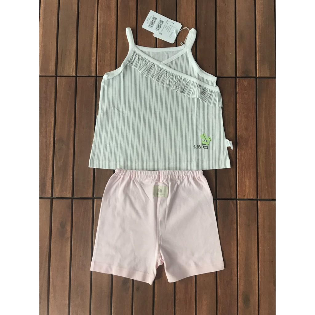 Bộ cotton giấy bé gái xuất Hàn