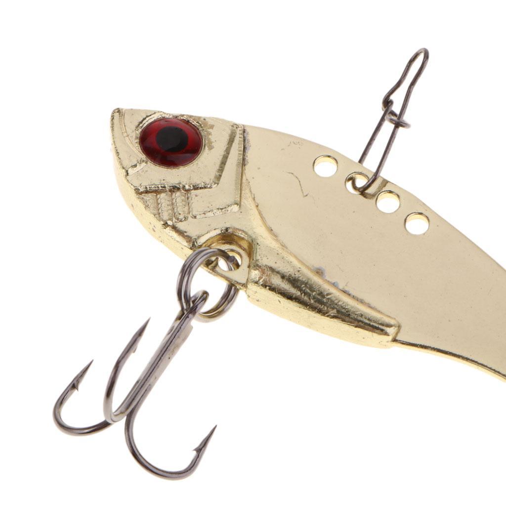VIB Fishing Lure Metal Hard Bait with Treble Hooks for Bass Trout Walleye Fishing Spoons
