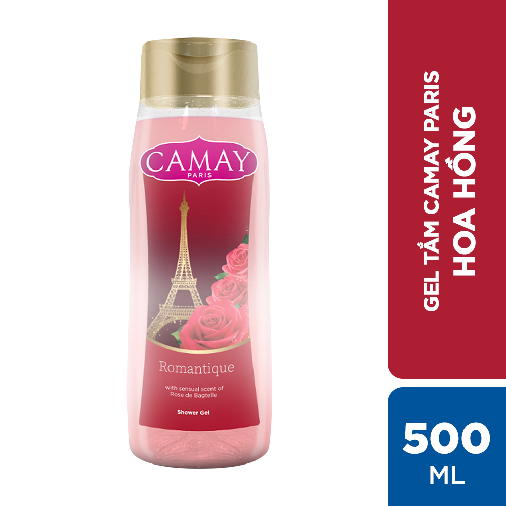 Combo 2 chai Gel tắm hương hoa hồng và bưởi hồng Camay Paris 500ml