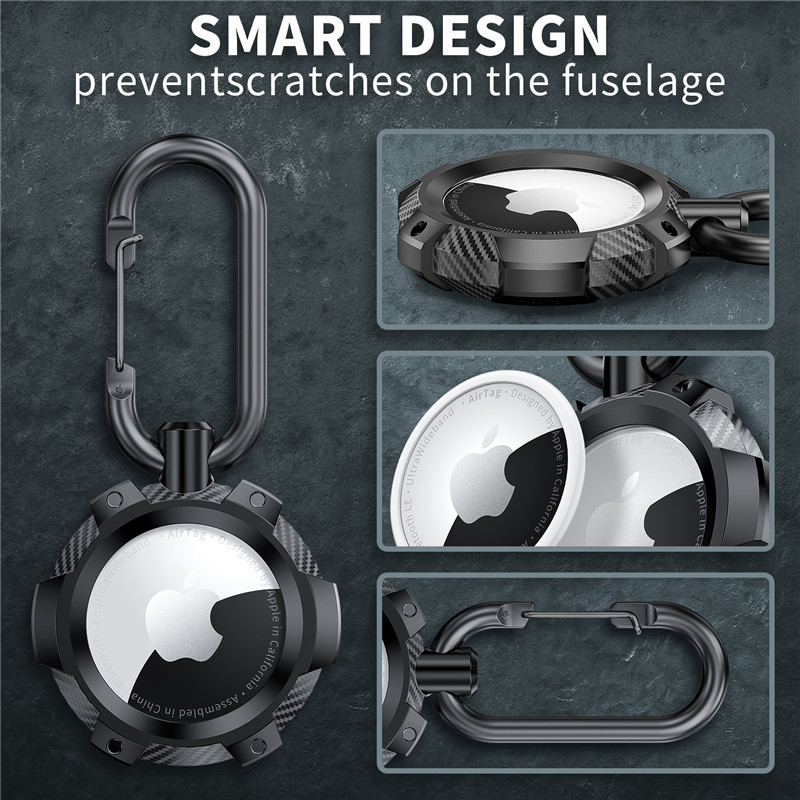 Ốp Case Vỏ Bảo Vệ Armor Vân Carbon cho AirTag - Hàng Chính Hãng