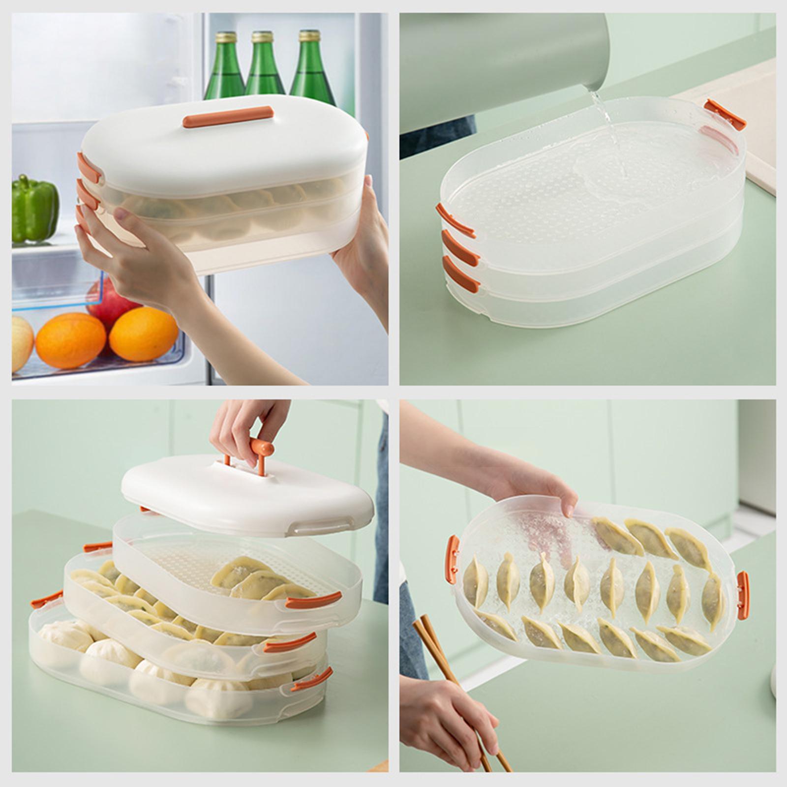 Fridge Food Storage Container Organizer Bins Dumpling Egg Keeper Holder Box