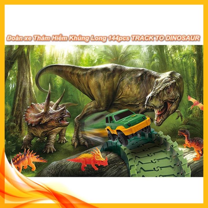 Đoàn xe Thám Hiểm Khủng Long 144pcs TRACK TO DINOSAUR ️