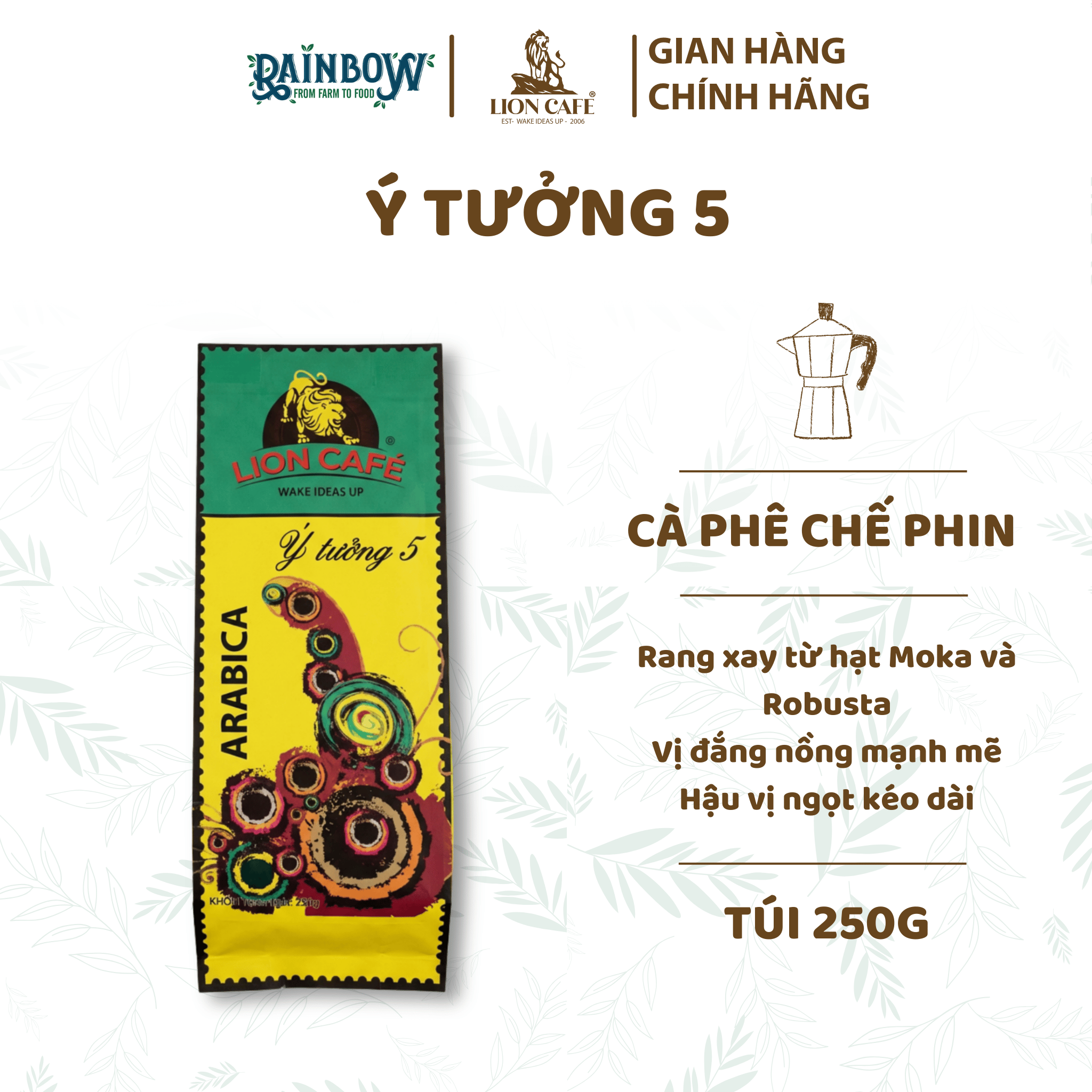 LION CAFE - Cà phê chế phin - Ý Tưởng 5 - Hộp 250g