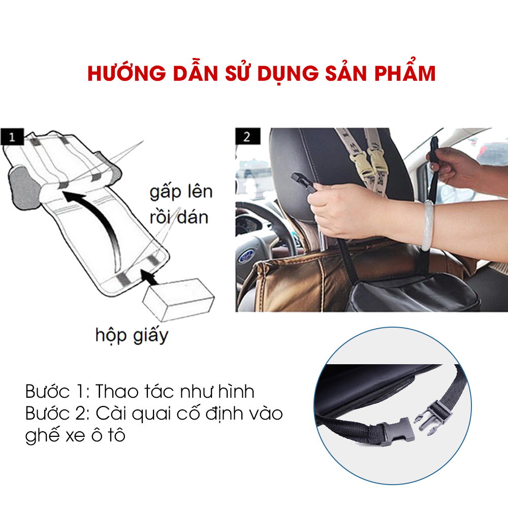 Túi treo đồ sau ghế ô tô Tâm Luân có lớp cách nhiệt, khoang đồ rộng, chất liệu vải vinylon TÂM LUÂN Chổi lau tẩm dầu - Hàng chính hãng