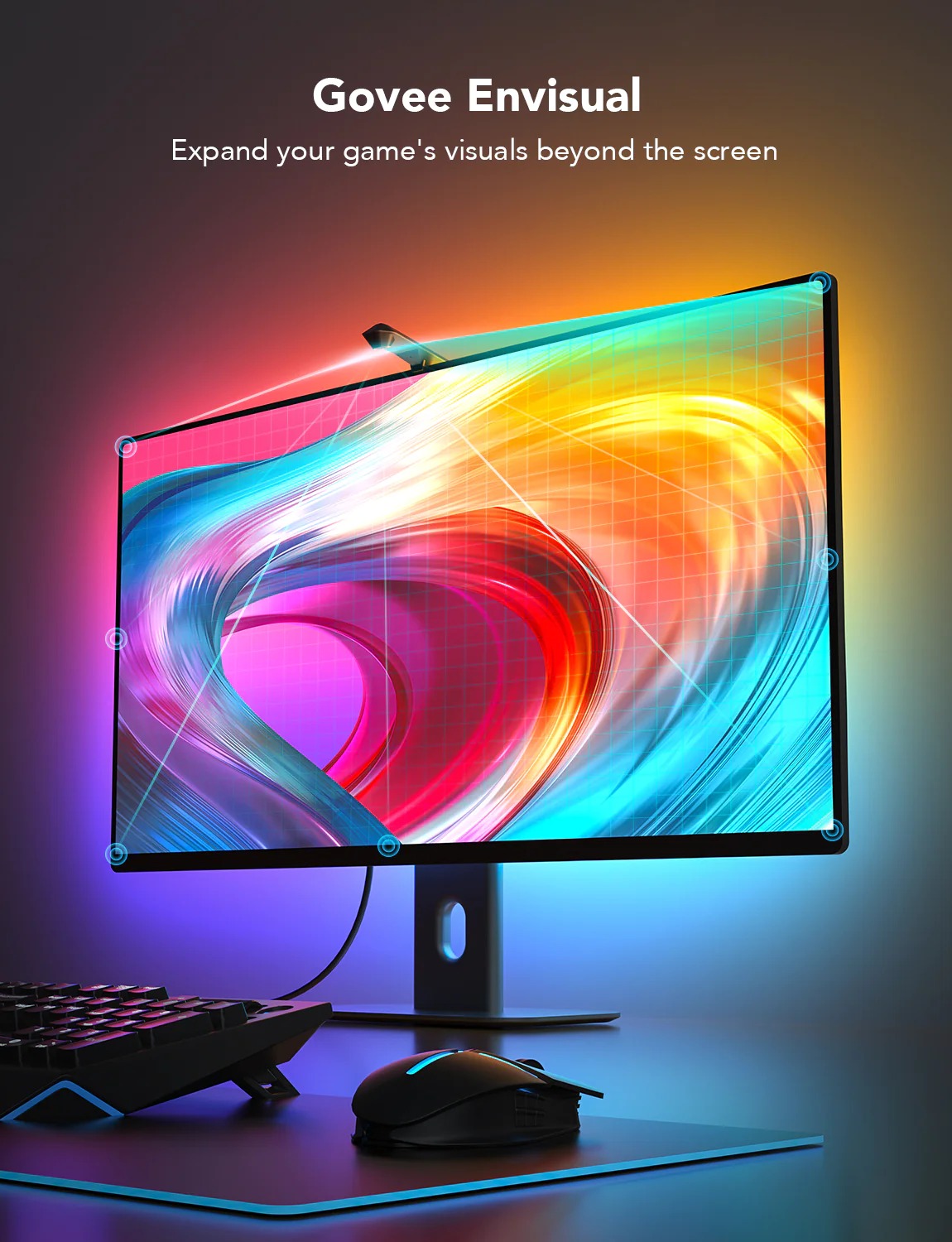 Đèn LED RGB Gaming Govee DreamView G1 Gaming Light H604B | Đèn cho không gian chơi game, giải trí | Chuyển màu theo màn hình