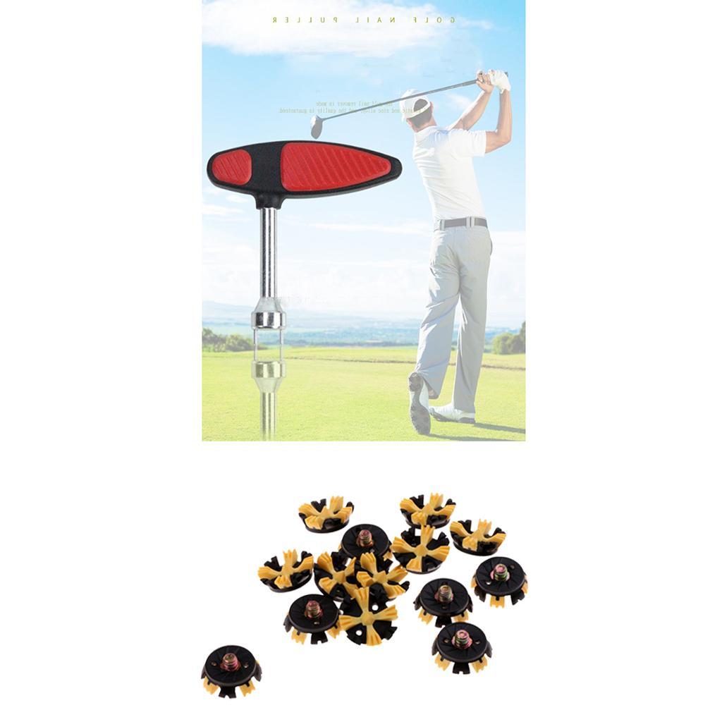 14 Pieces Replacement Golf Shoe Spikes Cleat Metal Screw & Wrench Puller