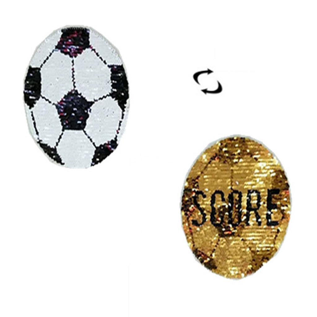 2X DIY Embroidered Football Sew On Sequins Patch Badge Fabric Applique Crafts