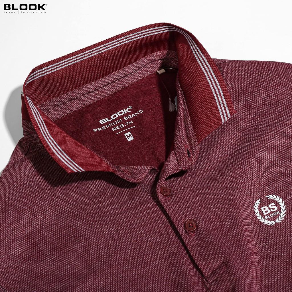 Áo Polo nam Premium BLOOK chất vải thun dệt sợi dày dặ màu ĐỎ mã 23570 (HÌNH THẬT)