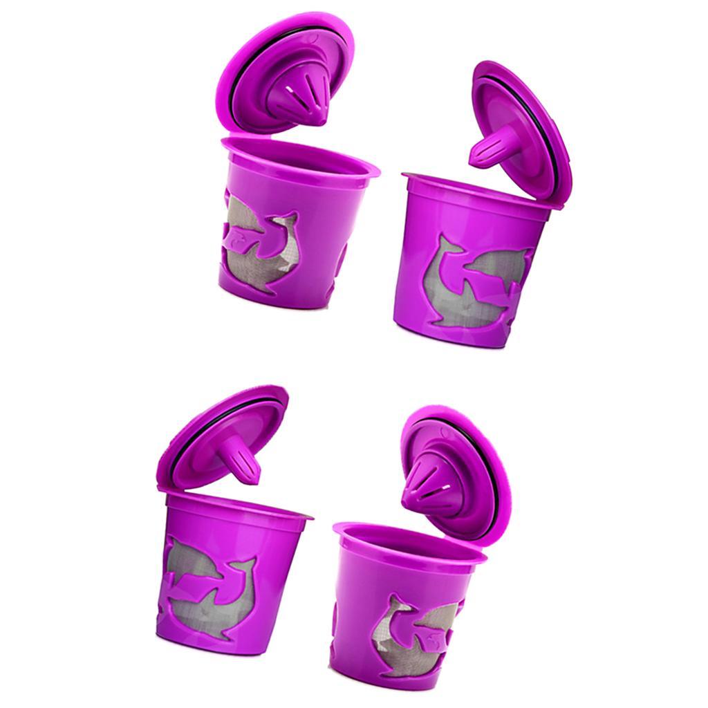 4x Reusable Coffee Capsule Cup Refillable Filter Pod for Keurig 2.0 1.0