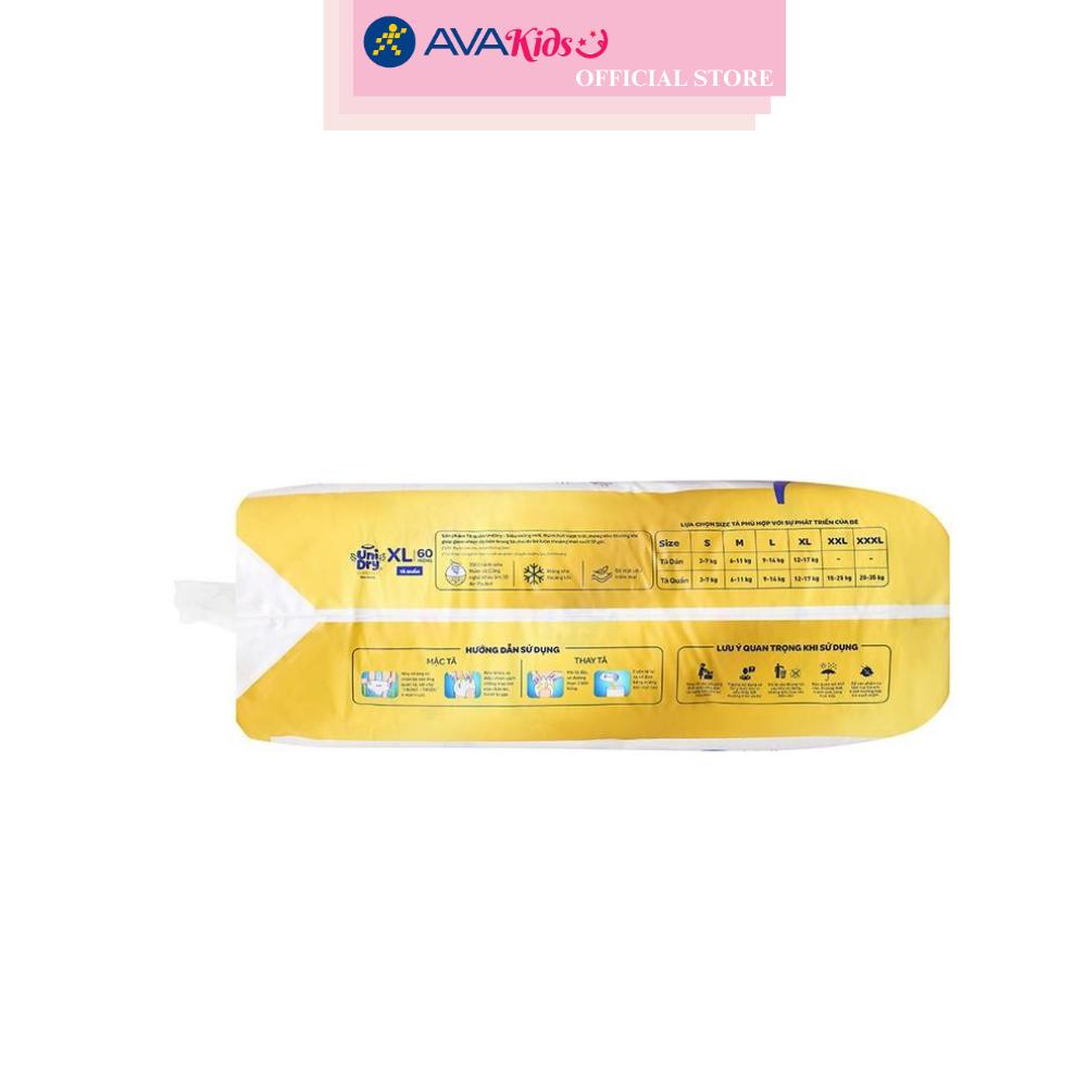 Tã quần Unidry Supreme Thin &amp; Soft size XL 60 + 8 miếng (12 - 17 kg)