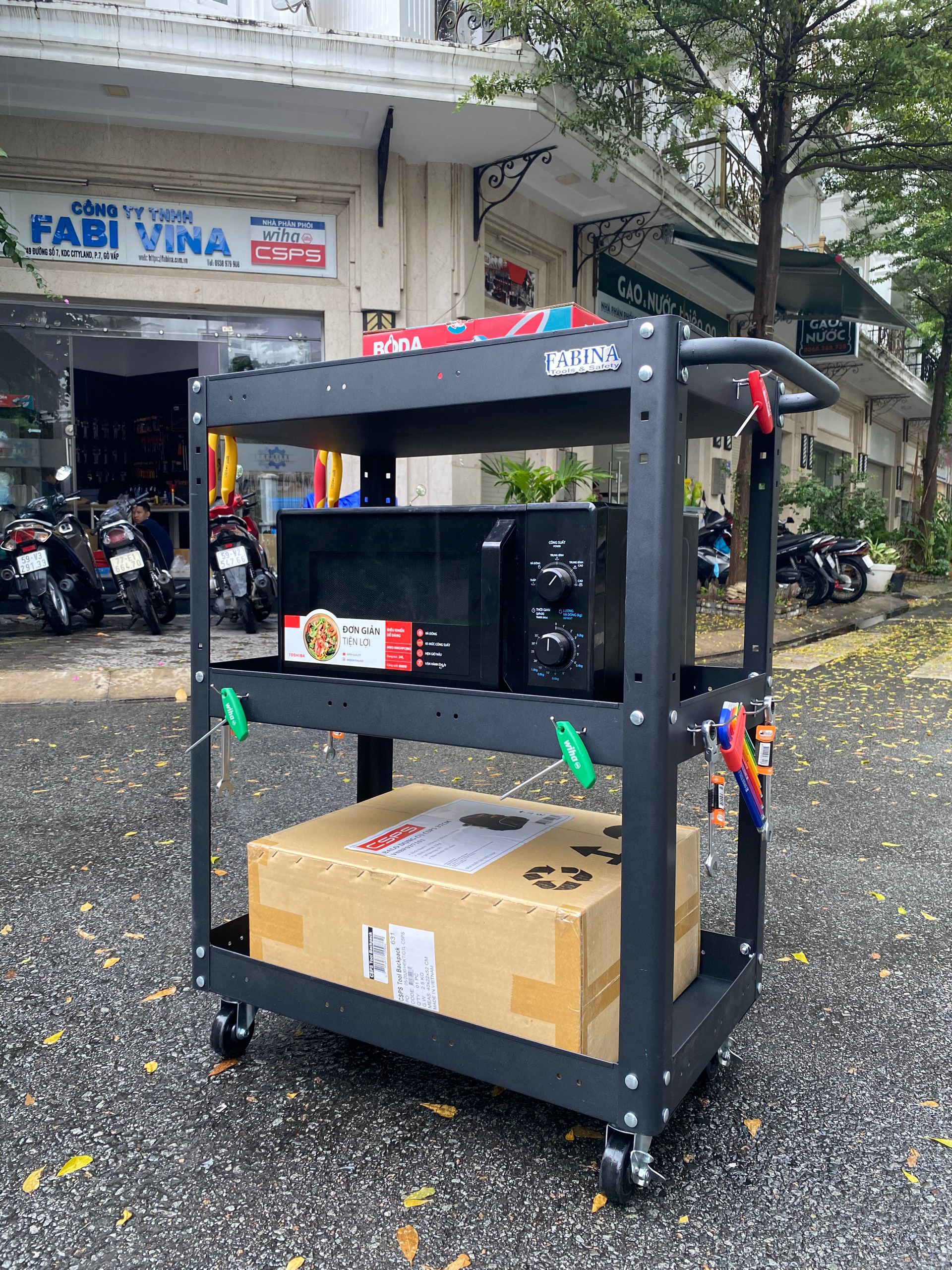 Kệ thép 3 tầng cao 980mm màu đen