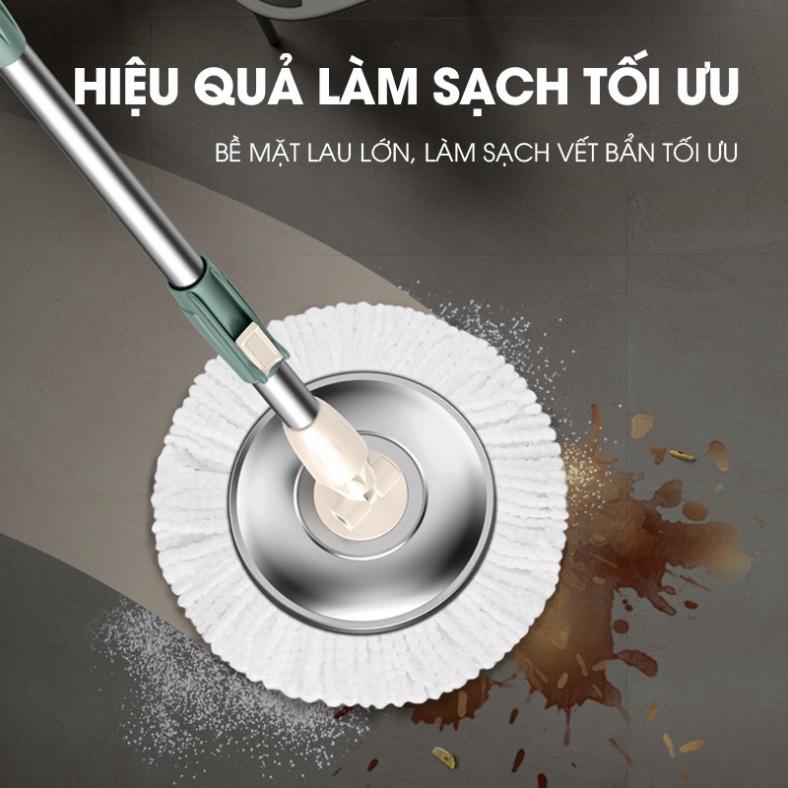 Bộ chổi lau nhà thời thượng xoay 360 độ SAMONO SCM003 Lau sạch mặt sàn nhà - 2 ngăn chứa nước - Hàng chính hãng