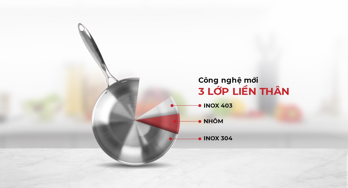 Chảo Xào Sâu Lòng 3 Lớp inox 304 Liền Đáy ELMICH TRI-MAX (EL-3796/26cm, EL-3845/24cm - Dùng Được Trên Mọi Loại Bếp) - Hàng Chính Hãng