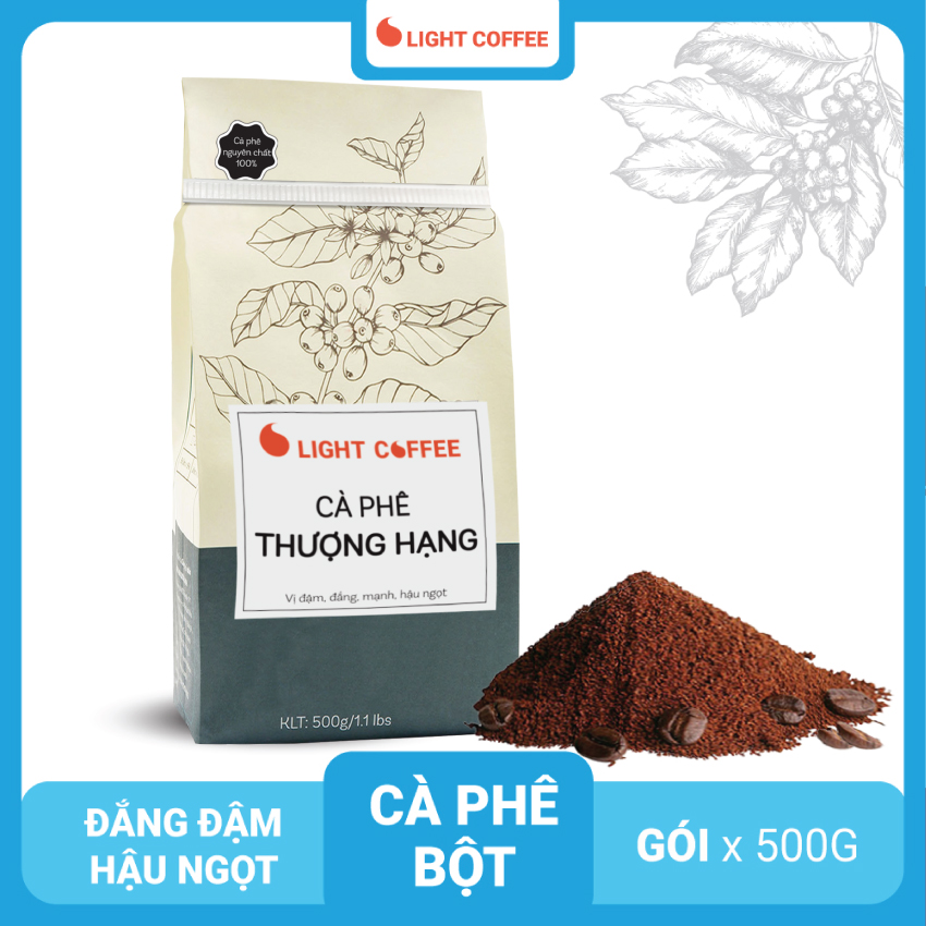 Cà phê rang xay Thượng hạng Light coffee vị đậm, đắng mạnh, hậu ngọt - 500g