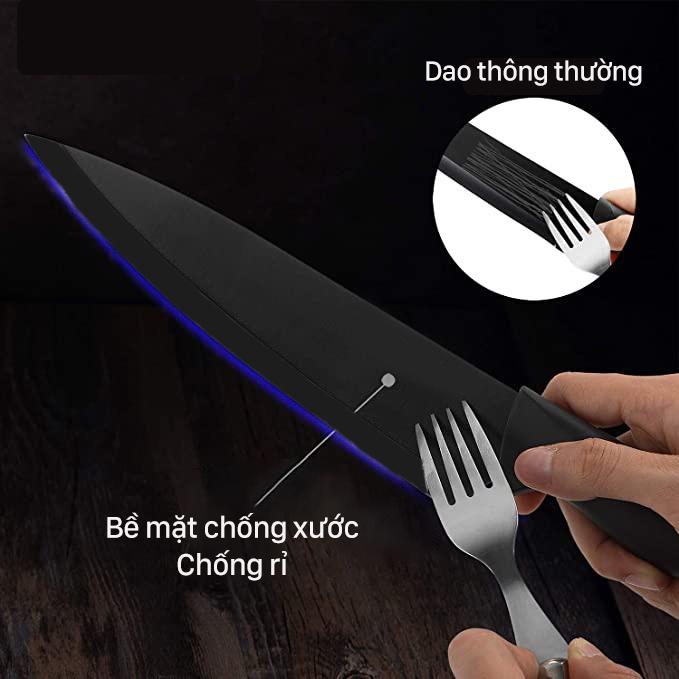 Bộ Dao Nhà Bếp Đa Năng 6 Món Cao Cấp Làm Từ Thép Chống Rỉ 3Cr13 - Bộ 6 Món Dao Nhà Bếp Chống Mòn Chống Xước Chống DÍnh