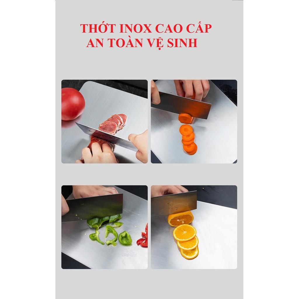 THỚT INOX 304 CÓ KHẮC THƯỚC TRÊN THỚT –THỚT INOX CAO CẤP CHỐNG RỈ SÉT VỆ SINH BỀN ĐẸP TỐT
