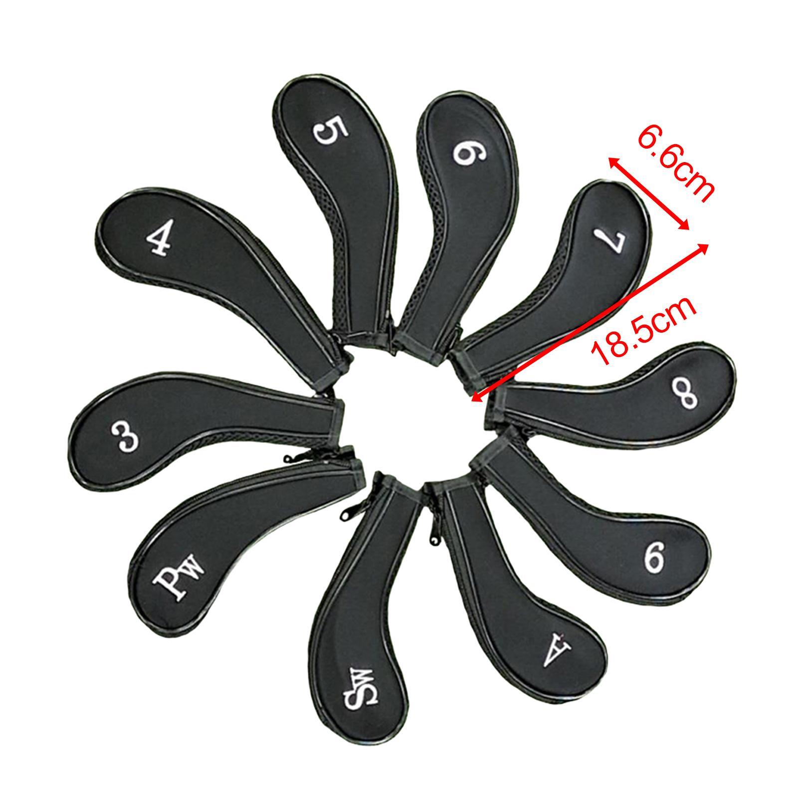 10Pcs Golf Iron Covers Set Golf Club Headcover Sleeve Training Equipment
