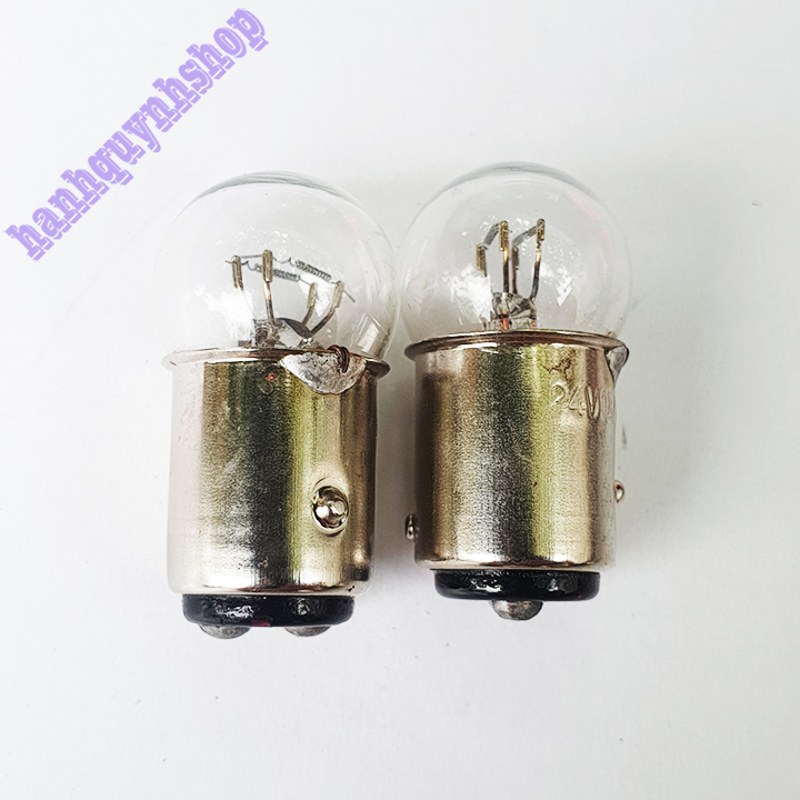 Bóng đèn ô tô xe máy 12V 10/10W hoặc 24V 10/10W 2 tóc đui cài