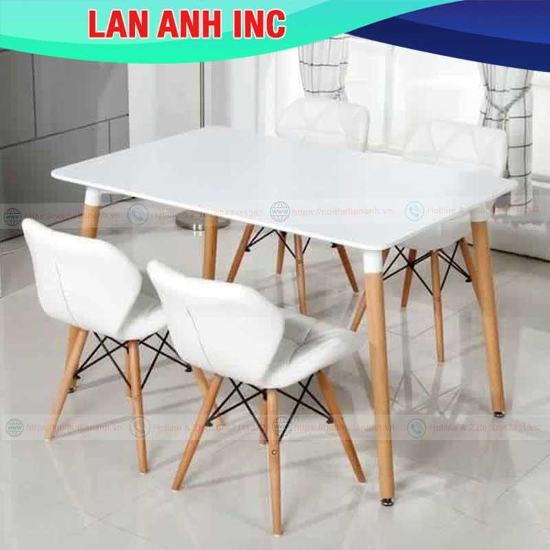 Ghế bàn ăn làm việc trang điểm eames cánh bướm bọc da chân gỗ lưng cao đẹp hiện đại LAG129