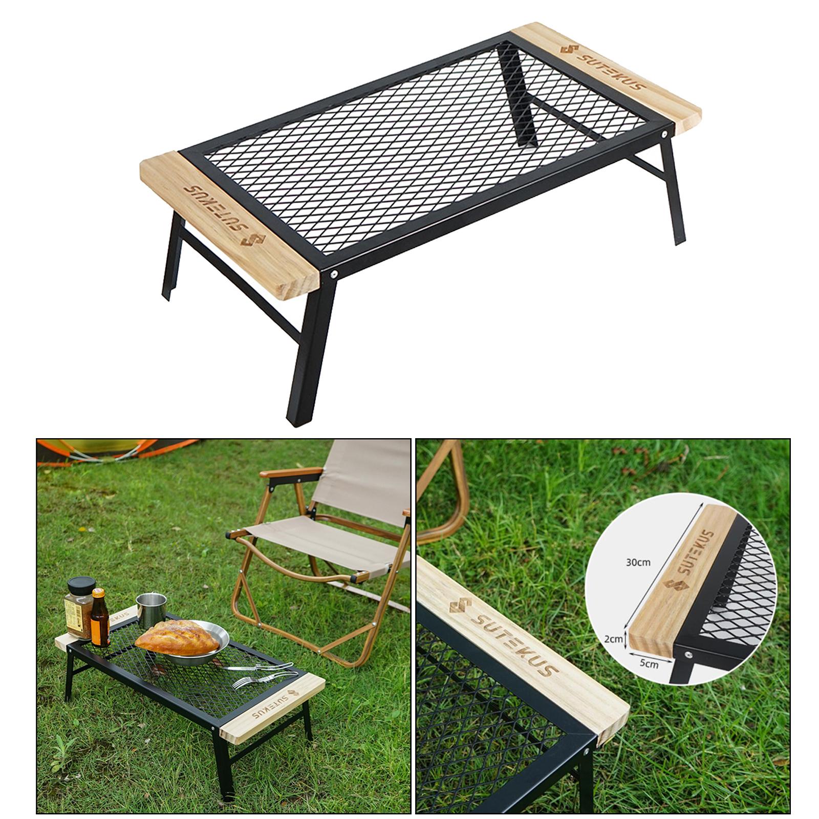 Iron Outdoor Indoor Folding Net Table Lightweight Camping BBQ Backyard