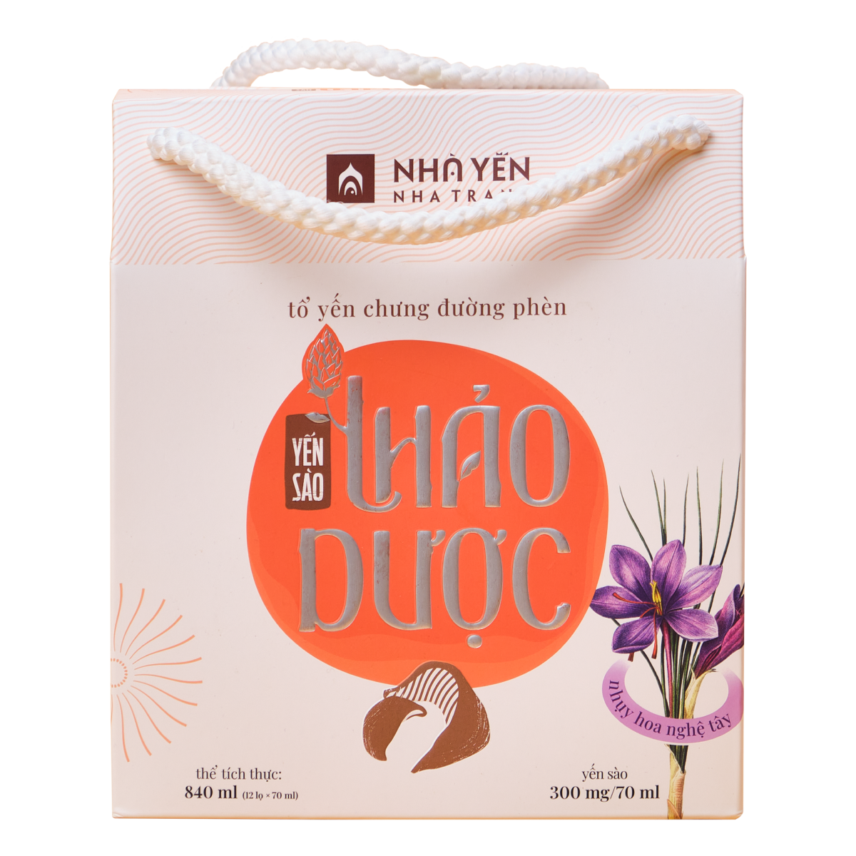 Nước Yến Sào Nhụy Hoa Nghệ Tây - Nhà Yến Nha Trang - Hộp 12 Lọ - Tổ Yến Chưng Sẵn - Nước Yến Chưng Sẵn - Hàng Chính Hãng