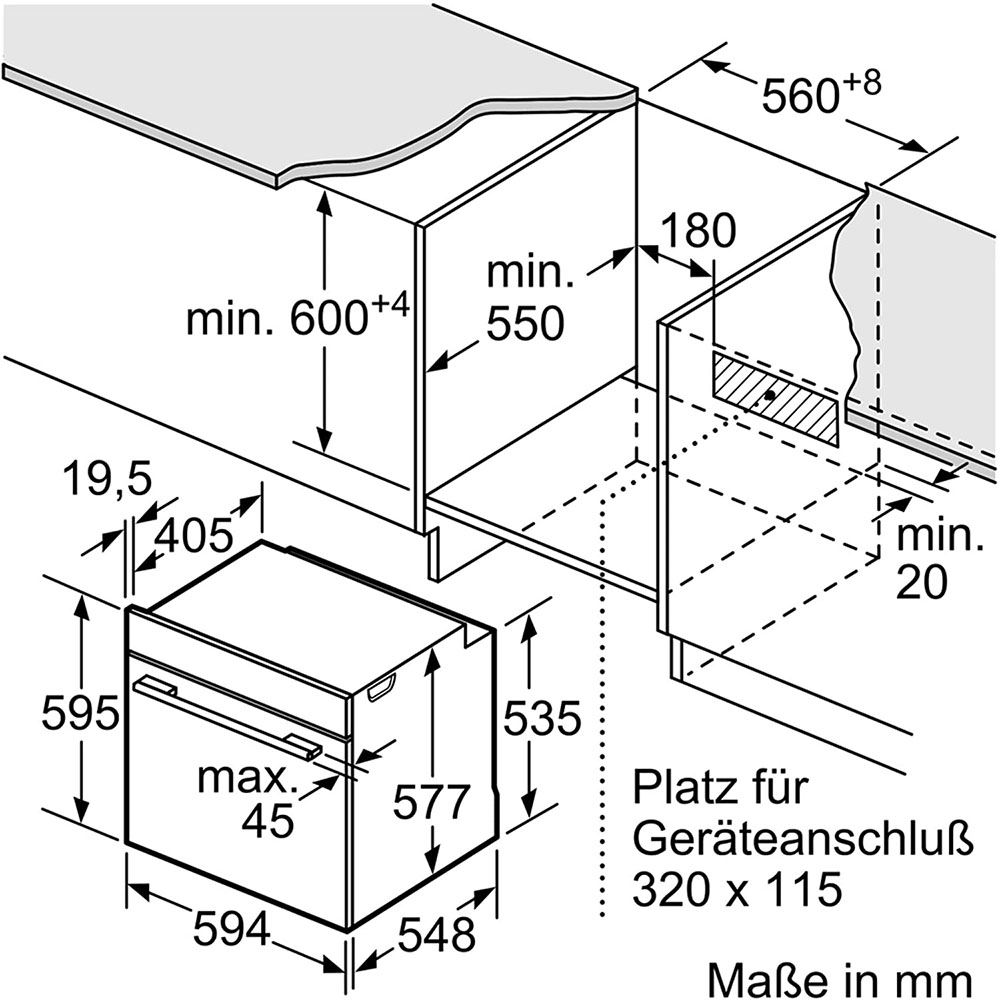 Lò Nướng Bosch HBG675BS1 Series 8 - Hàng Nhập Khẩu Đức