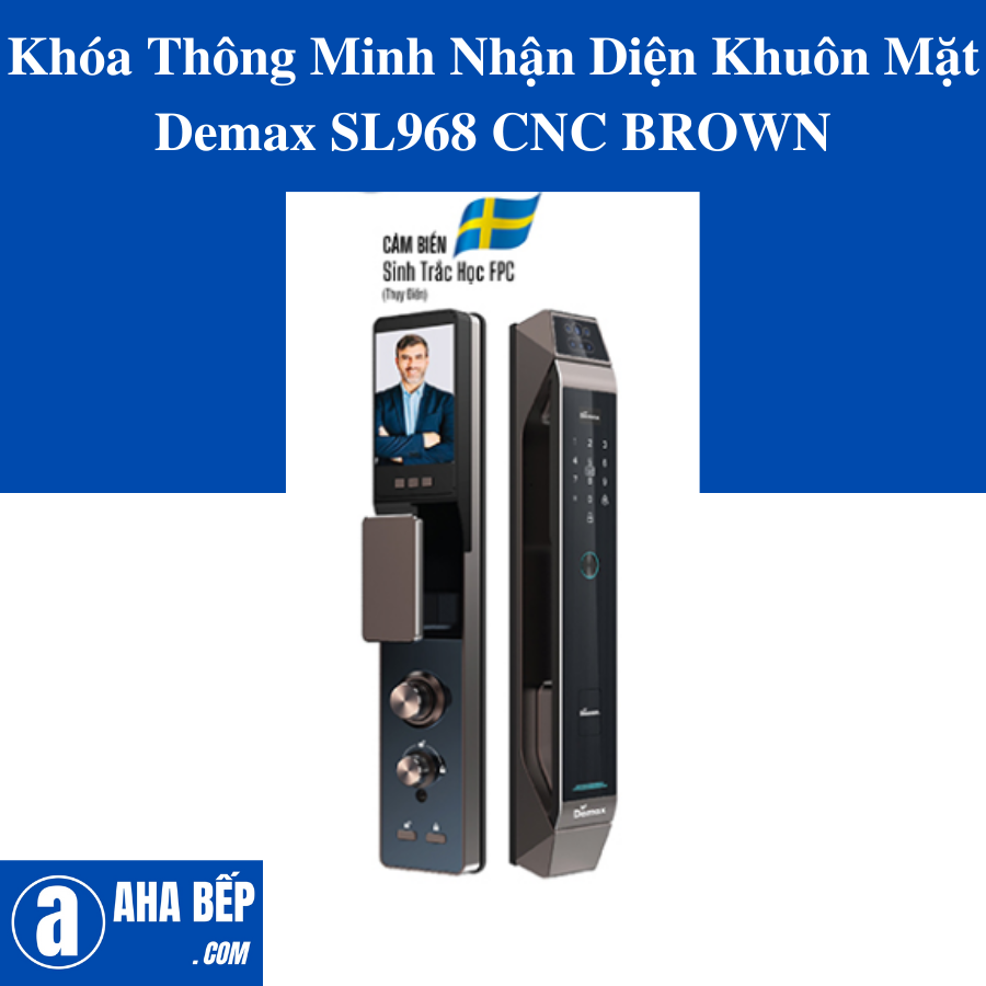 Khóa Thông Minh Nhận Diện Khuôn Mặt Demax SL968 CNC BROWN. Hàng Chính Hãng