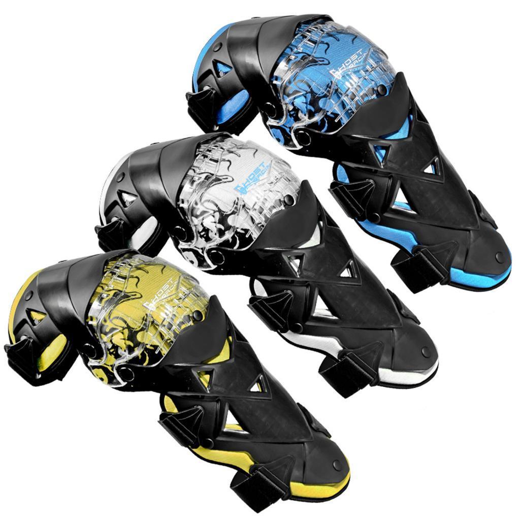 Motorcycle Dirt Bike Adult Knee Pads Protective Guards Armor Gear Pad White