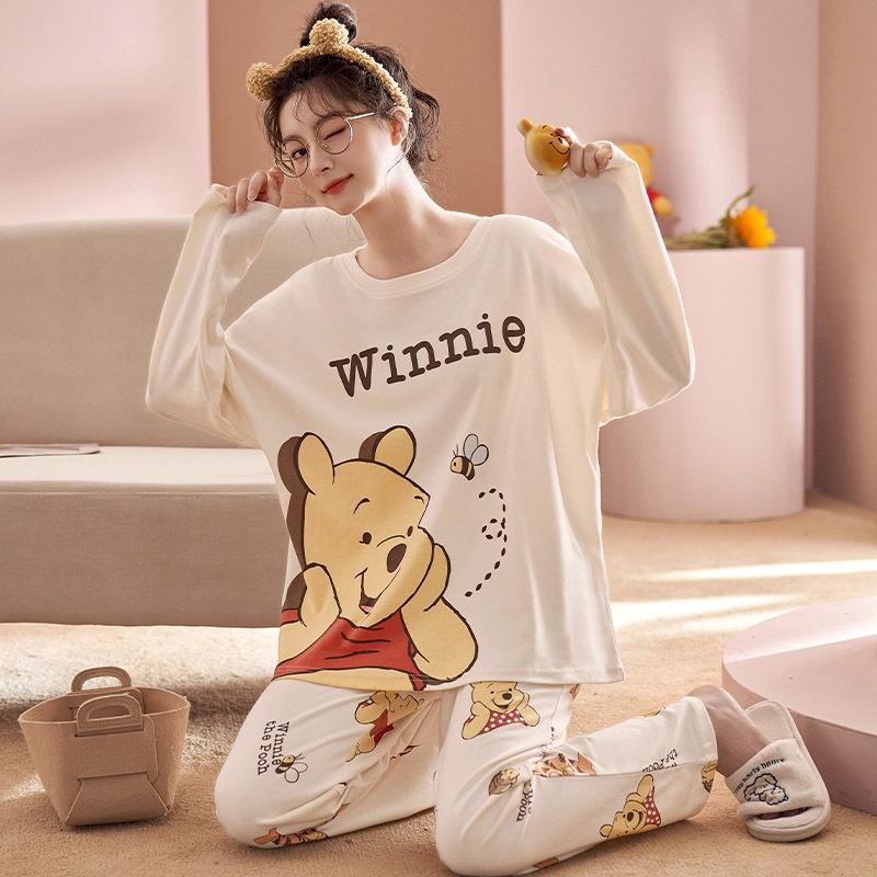 Đồ Mặc Nhà Dễ Thương, Bộ Ngủ Nữ Cotton Thun Áo Dài Quần Dài Nhiều Họa Tiết DDTT06