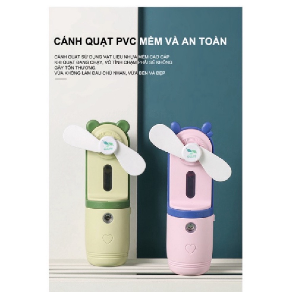 Quạt Cầm Tay Mini, Quạt Cầm Tay Phun Sương Làm Dịu Cơn Nóng Nhanh Chóng 2 Trong 1 - Kèm Quà Tặng