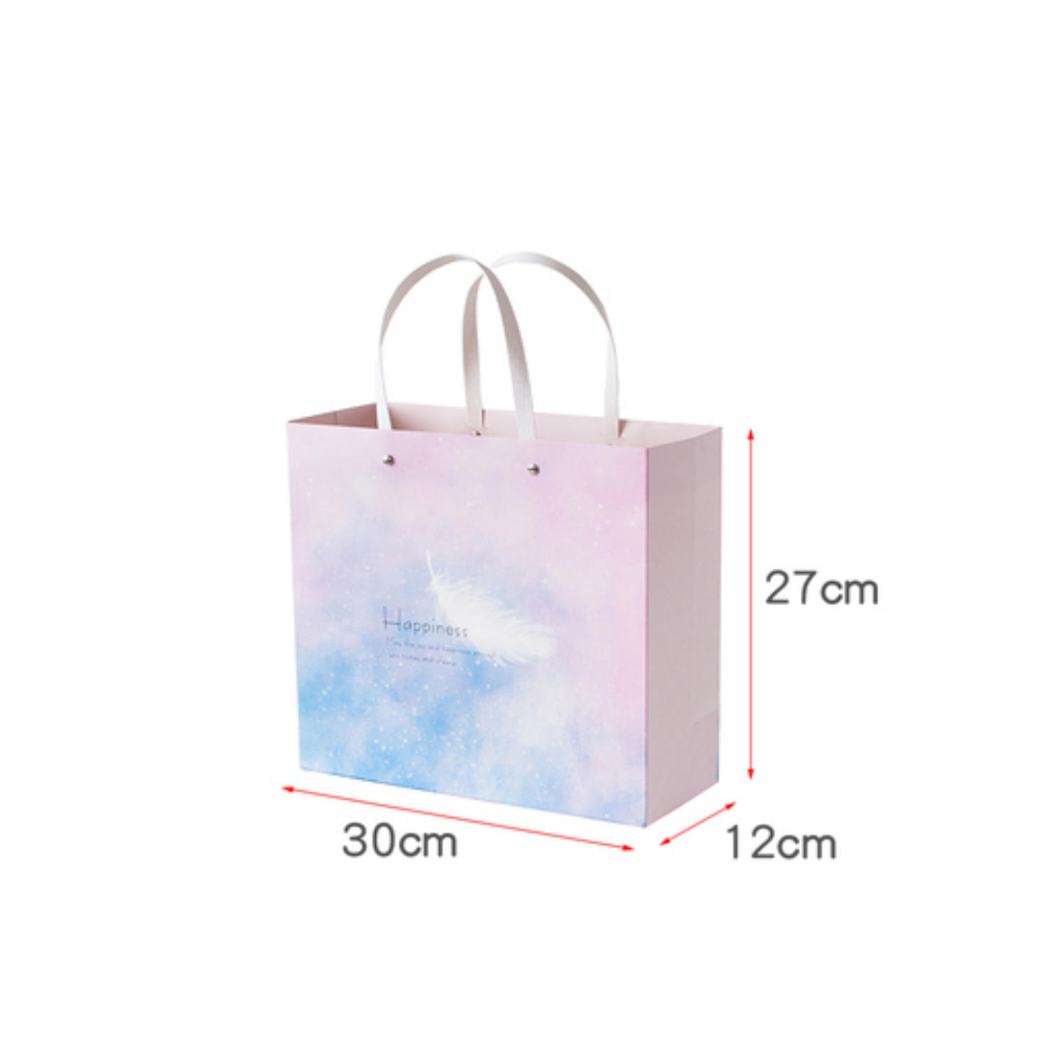 Túi Quà dày có quai xách giấy Carton cứng Hapinesses Marbel Tím Xanh