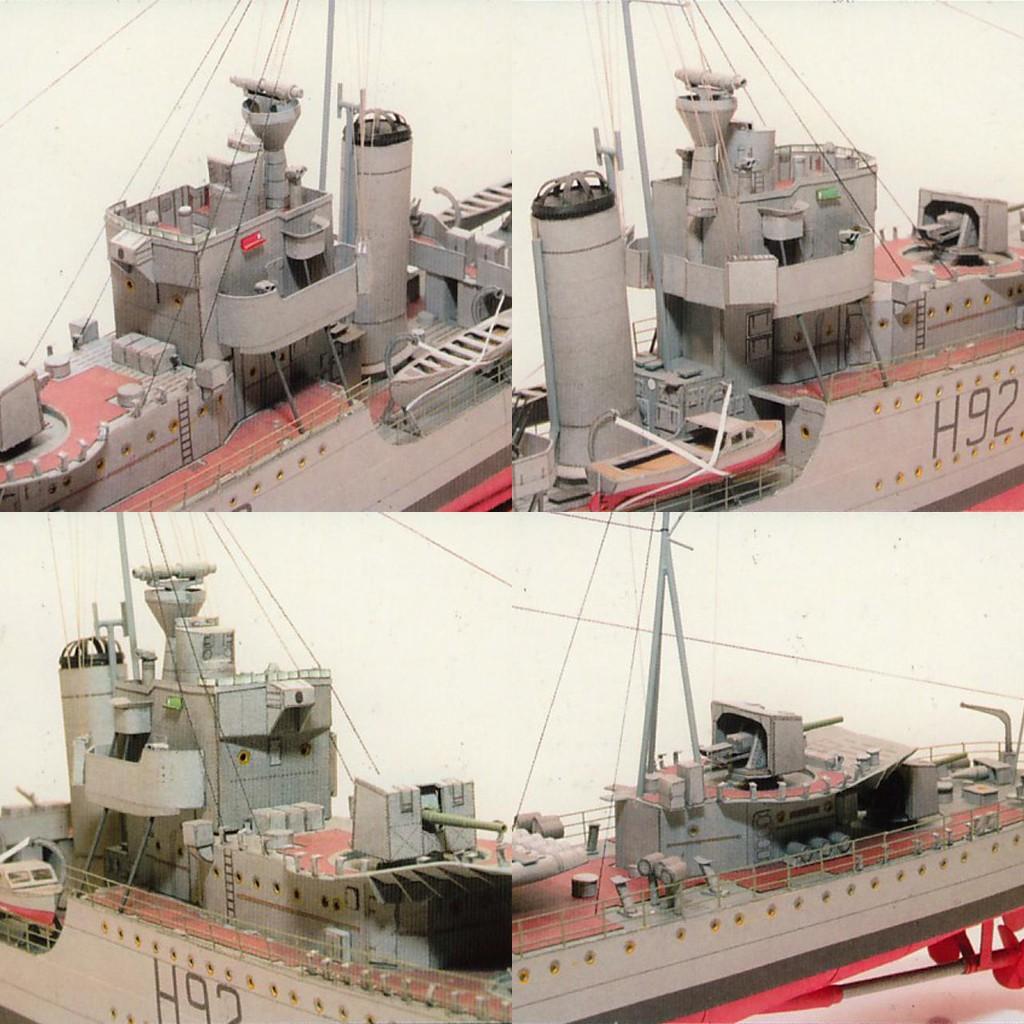 Mô hình giấy tàu thuyền quân sự HMS Glowworm - Anh