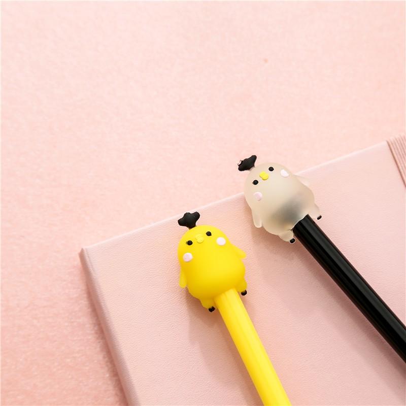 Bút VIẾT GEL MÀU ĐEN 0,38MM; hình bé gà trong suốt cực cute