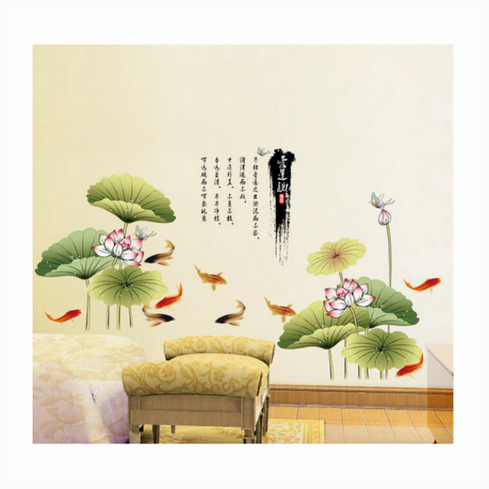 Decal Dán Tường Đầm Sen 3 PK186