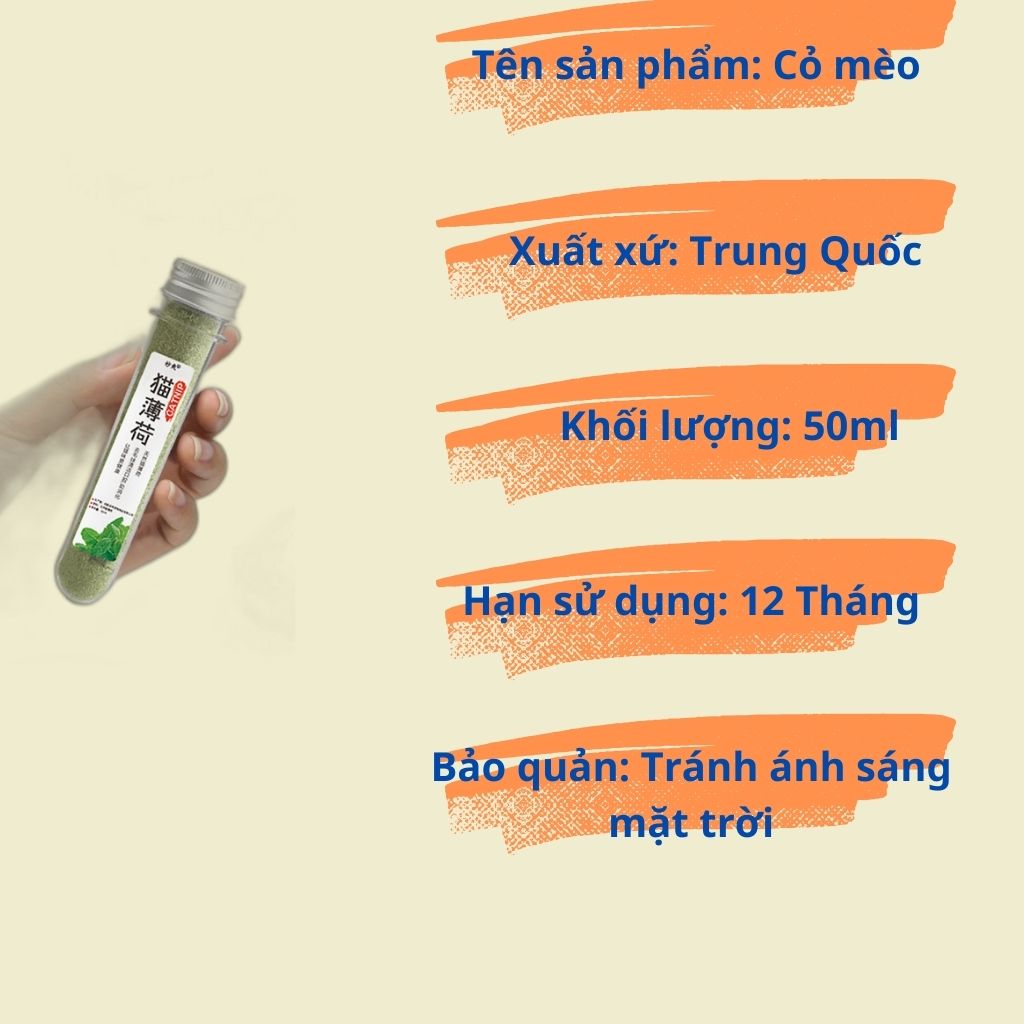 Cỏ mèo bạc hà Catnip giúp mèo giảm Stress - Lọ 50ml