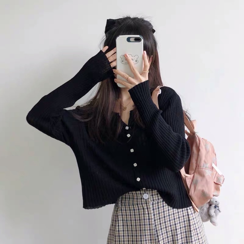 Áo len mỏng cardigan phong cách hàn quốc