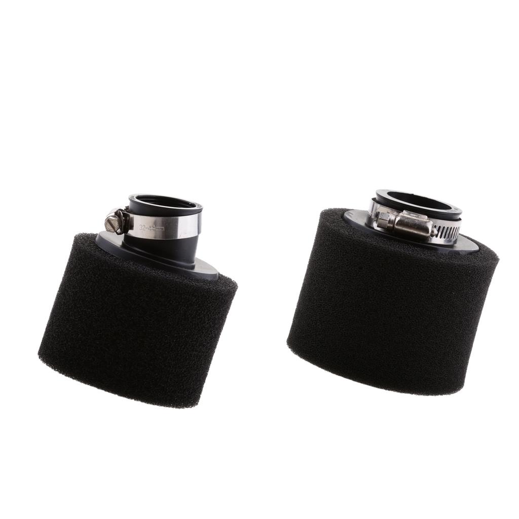BLACK 35mm Bent Angled Foam Air Filter Pod for PIT Quad Dirt Bike ATV Buggy