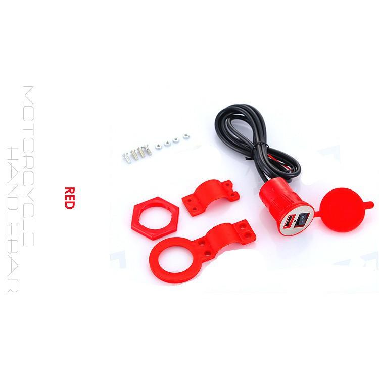 Bộ sạc điện thoại gắn xe máy tiện lợi 12V-24V
