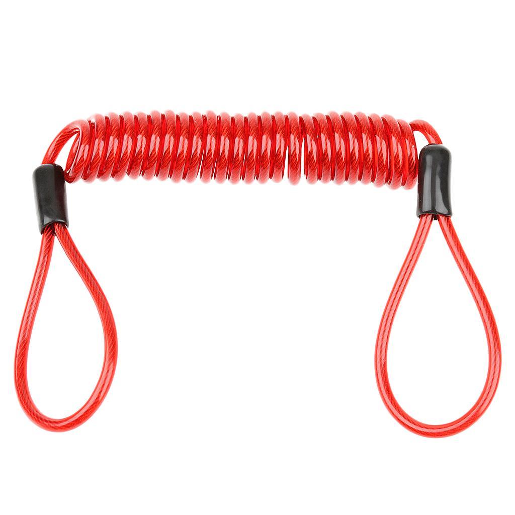 2x 150cm Orange Spring Wire Disc Lock Reminder Cable Cord